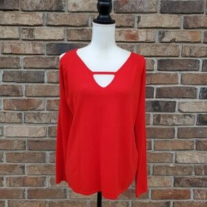 evolution by Cyrus Cold Shoulder Keyhole Sweater M